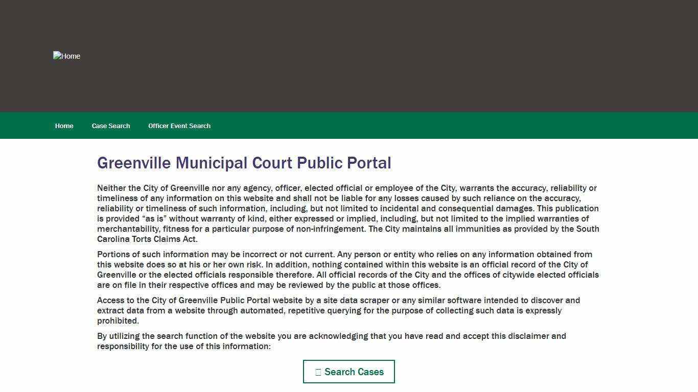 Greenville Municipal Court Public Portal | Greenville City Municipal Court